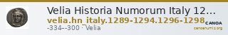 Velia Historia Numorum Italy 1289-94, 1296-98 — CANOA