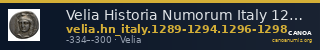 Velia Historia Numorum Italy 1289-94, 1296-98 — CANOA