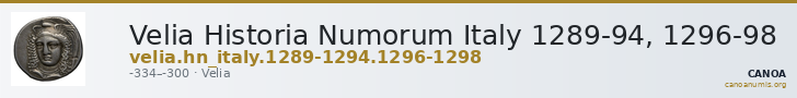 Velia Historia Numorum Italy 1289-94, 1296-98 — CANOA