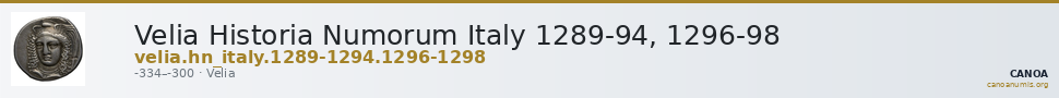 Velia Historia Numorum Italy 1289-94, 1296-98 — CANOA