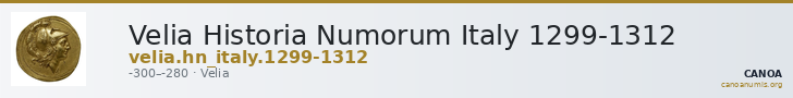Velia Historia Numorum Italy 1299-1312 — CANOA