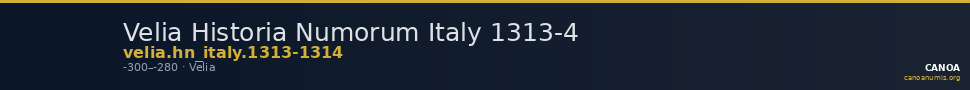 Velia Historia Numorum Italy 1313-4 — CANOA