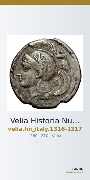 Velia Historia Numorum Italy 1316-7 — CANOA