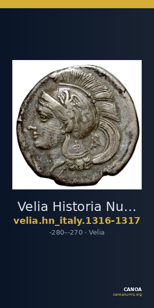 Velia Historia Numorum Italy 1316-7 — CANOA