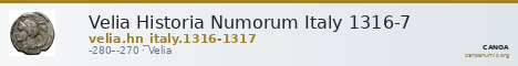 Velia Historia Numorum Italy 1316-7 — CANOA