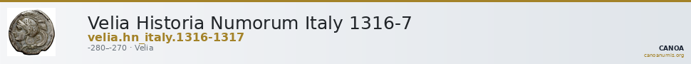 Velia Historia Numorum Italy 1316-7 — CANOA