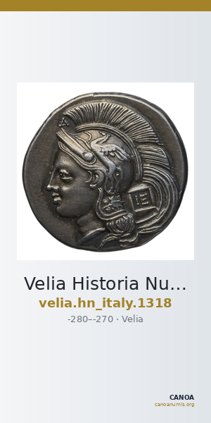 Velia Historia Numorum Italy 1318 — CANOA