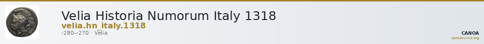 Velia Historia Numorum Italy 1318 — CANOA