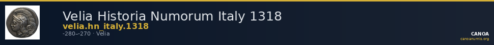 Velia Historia Numorum Italy 1318 — CANOA