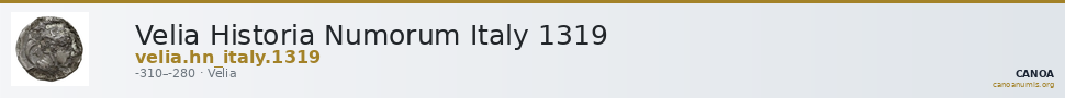 Velia Historia Numorum Italy 1319 — CANOA