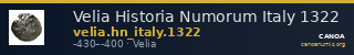 Velia Historia Numorum Italy 1322 — CANOA