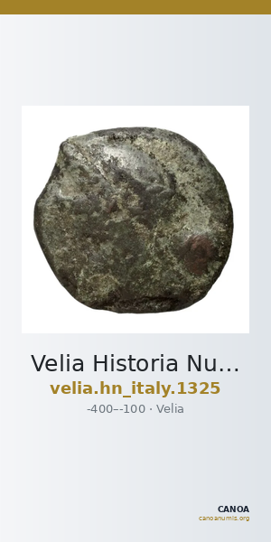 Velia Historia Numorum Italy 1325 — CANOA