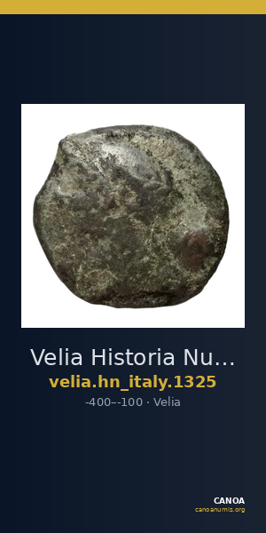 Velia Historia Numorum Italy 1325 — CANOA