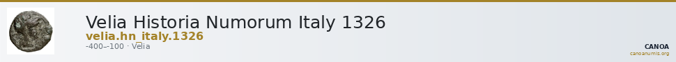 Velia Historia Numorum Italy 1326 — CANOA