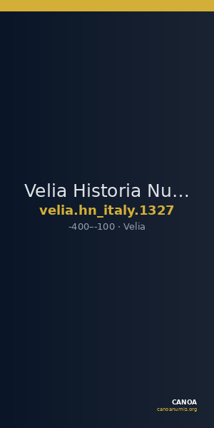 Velia Historia Numorum Italy 1327 — CANOA