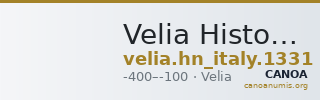 Velia Historia Numorum Italy 1331 — CANOA