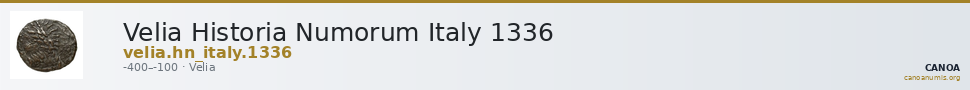 Velia Historia Numorum Italy 1336 — CANOA