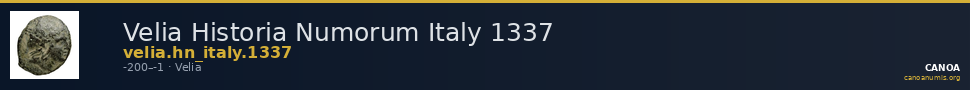 Velia Historia Numorum Italy 1337 — CANOA