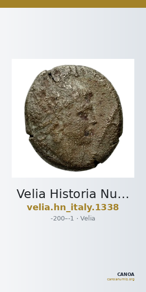 Velia Historia Numorum Italy 1338 — CANOA