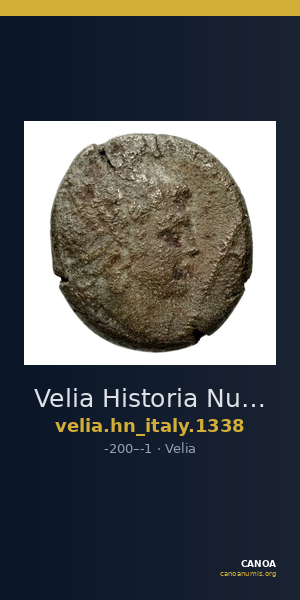Velia Historia Numorum Italy 1338 — CANOA