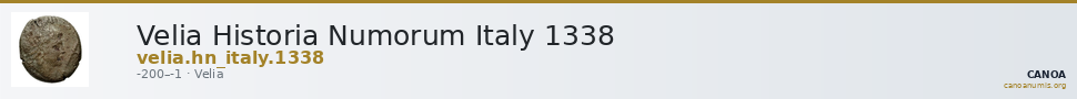 Velia Historia Numorum Italy 1338 — CANOA