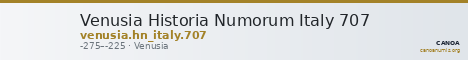 Venusia Historia Numorum Italy 707 — CANOA