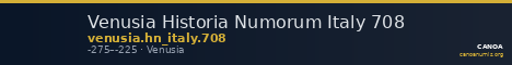 Venusia Historia Numorum Italy 708 — CANOA
