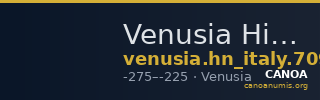 Venusia Historia Numorum Italy 709 — CANOA