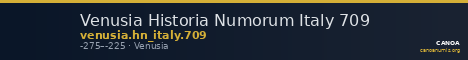 Venusia Historia Numorum Italy 709 — CANOA