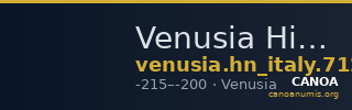 Venusia Historia Numorum Italy 712 — CANOA