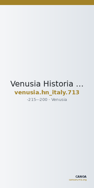 Venusia Historia Numorum Italy 713 — CANOA