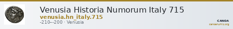Venusia Historia Numorum Italy 715 — CANOA