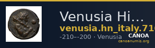 Venusia Historia Numorum Italy 716 — CANOA