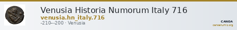 Venusia Historia Numorum Italy 716 — CANOA