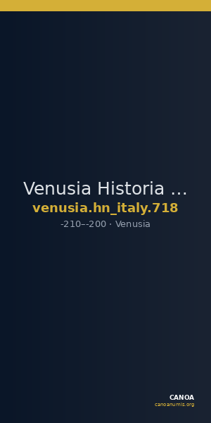 Venusia Historia Numorum Italy 718 — CANOA