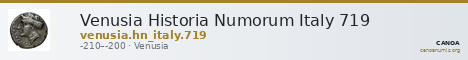 Venusia Historia Numorum Italy 719 — CANOA