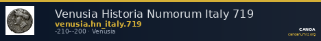 Venusia Historia Numorum Italy 719 — CANOA