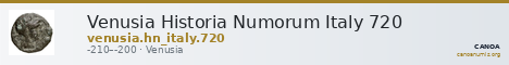 Venusia Historia Numorum Italy 720 — CANOA