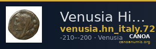 Venusia Historia Numorum Italy 721 — CANOA