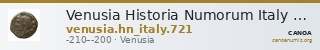Venusia Historia Numorum Italy 721 — CANOA