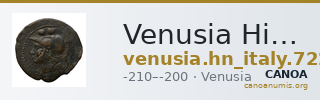 Venusia Historia Numorum Italy 722 — CANOA