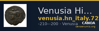 Venusia Historia Numorum Italy 722 — CANOA