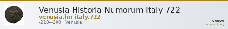 Venusia Historia Numorum Italy 722 — CANOA
