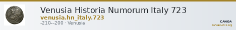 Venusia Historia Numorum Italy 723 — CANOA