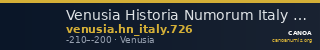 Venusia Historia Numorum Italy 726 — CANOA
