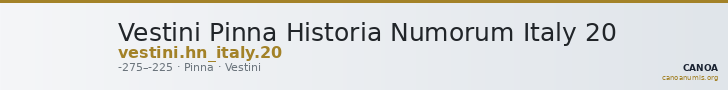 Vestini Pinna Historia Numorum Italy 20 — CANOA