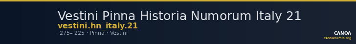 Vestini Pinna Historia Numorum Italy 21 — CANOA