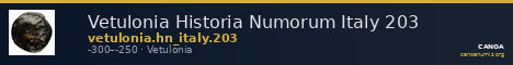 Vetulonia Historia Numorum Italy 203 — CANOA
