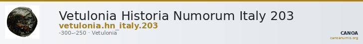Vetulonia Historia Numorum Italy 203 — CANOA