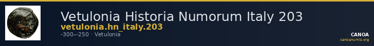 Vetulonia Historia Numorum Italy 203 — CANOA